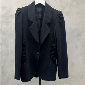 Smythe Black Women's Blazer with Ruched Details